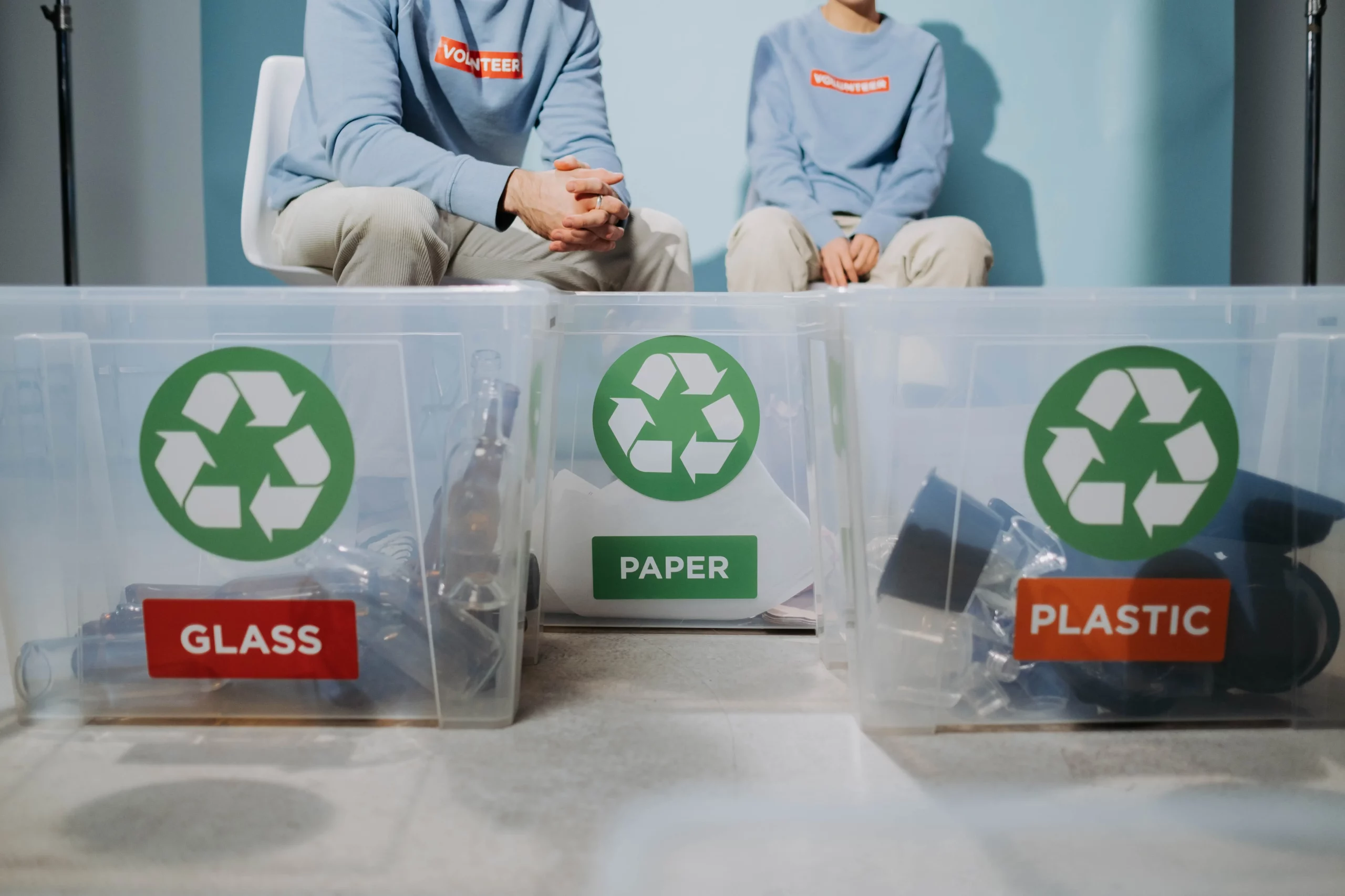 Image of three boxes for sorting different categories of waste.